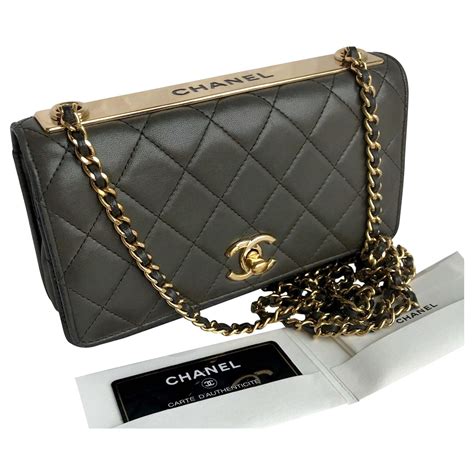 chanel soft leather green bag with mixed metal chain|Chanel evening bags prices.